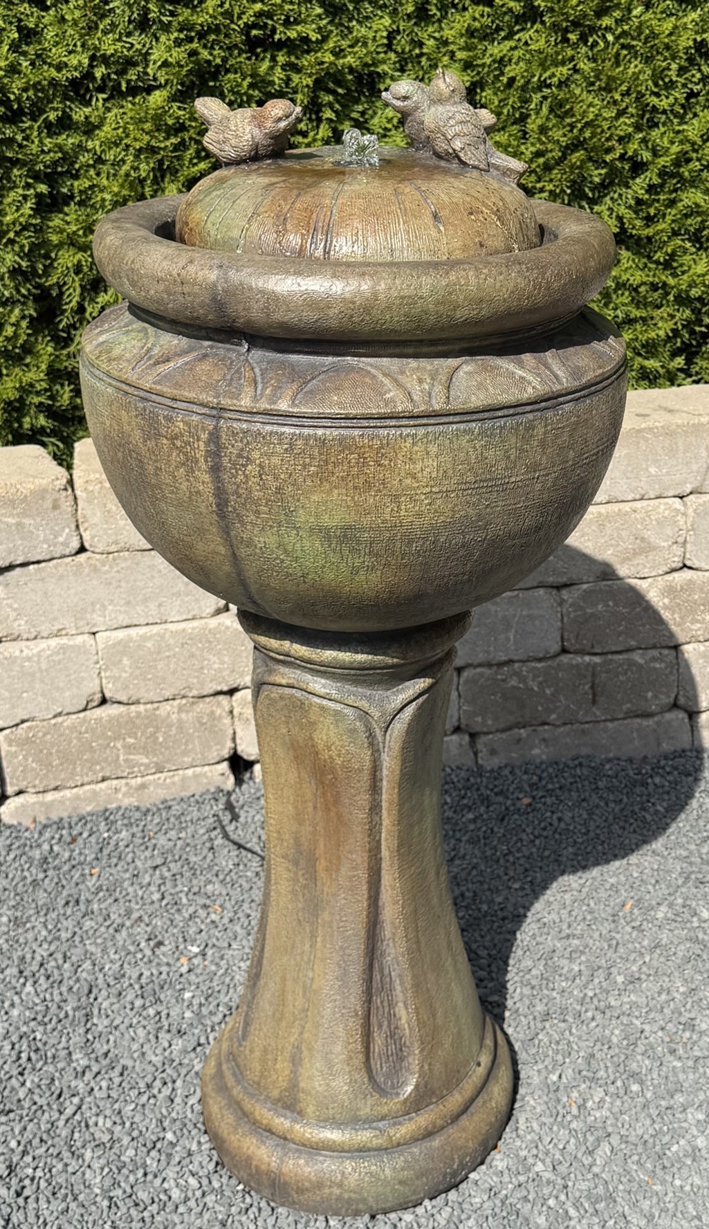 Tall Birds Patio Bubbler Fountain