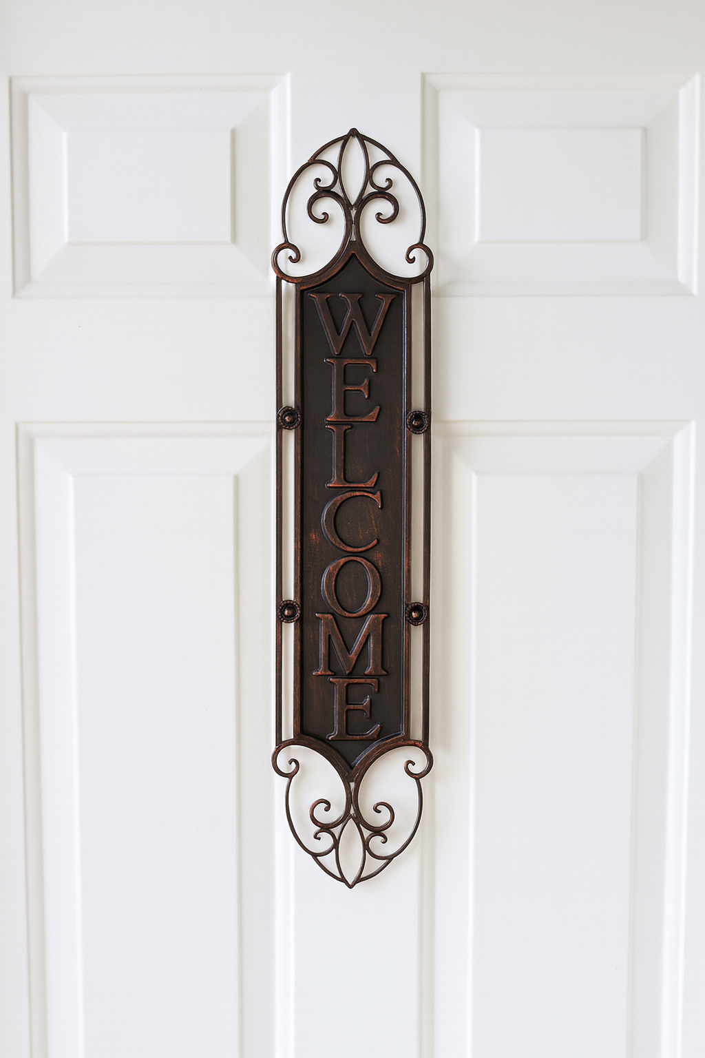 Vertical Welcome Metal Sign