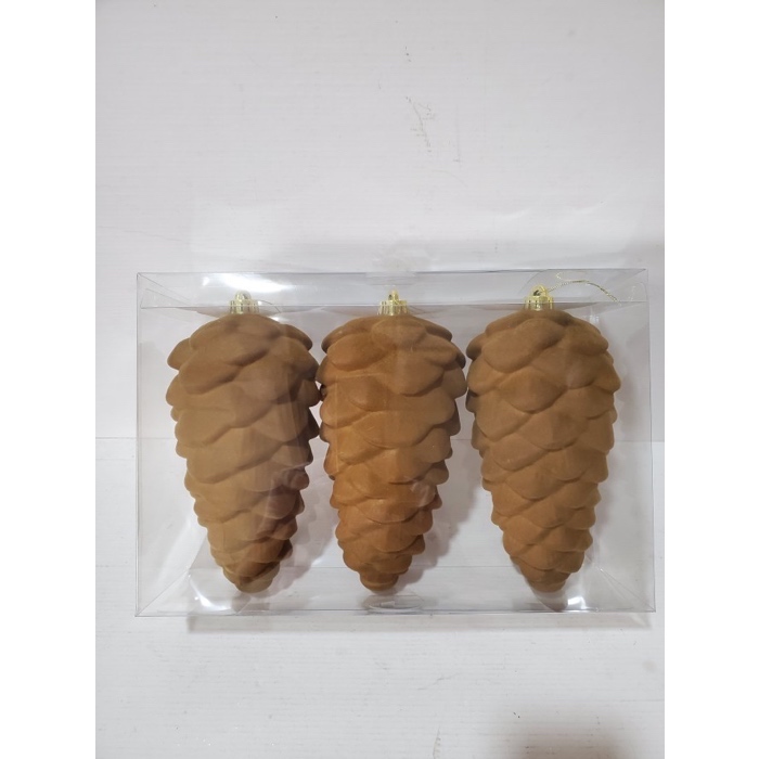 10'' Pinecone Ornament 'Flocked'