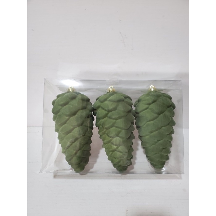 10'' Pinecone Ornament 'Flocked'