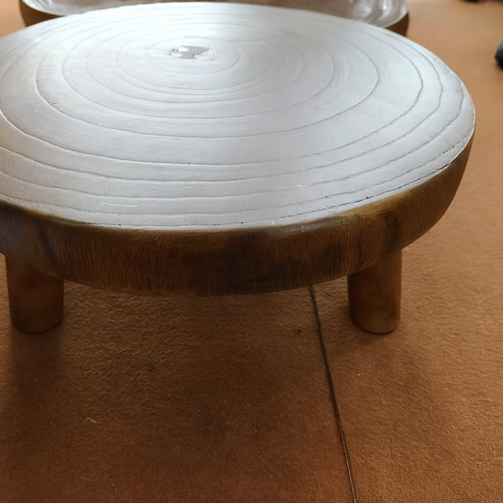 Paulownia Wood Stool 8''H